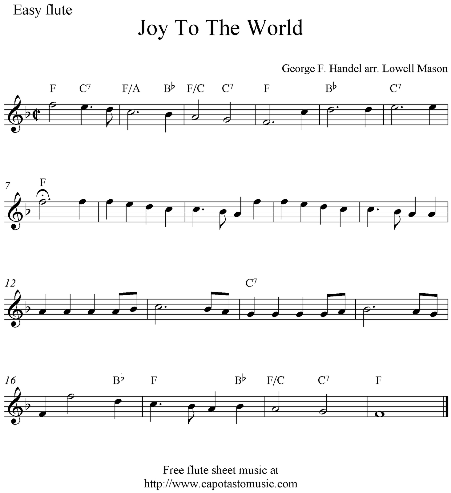 Free Sheet Music Scores: Happy Birthday To You, Free Flute Sheet - Free