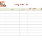 Birthday Guest List Template | Examples And Forms   Free Printable Birthday Guest List