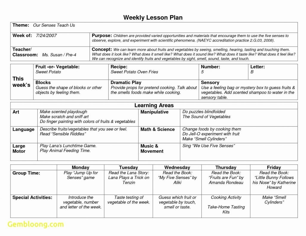 Blank Daycare Menu Template Luxury Awesome Lesson Plan Of Plans For - Free Printable Daycare Menus