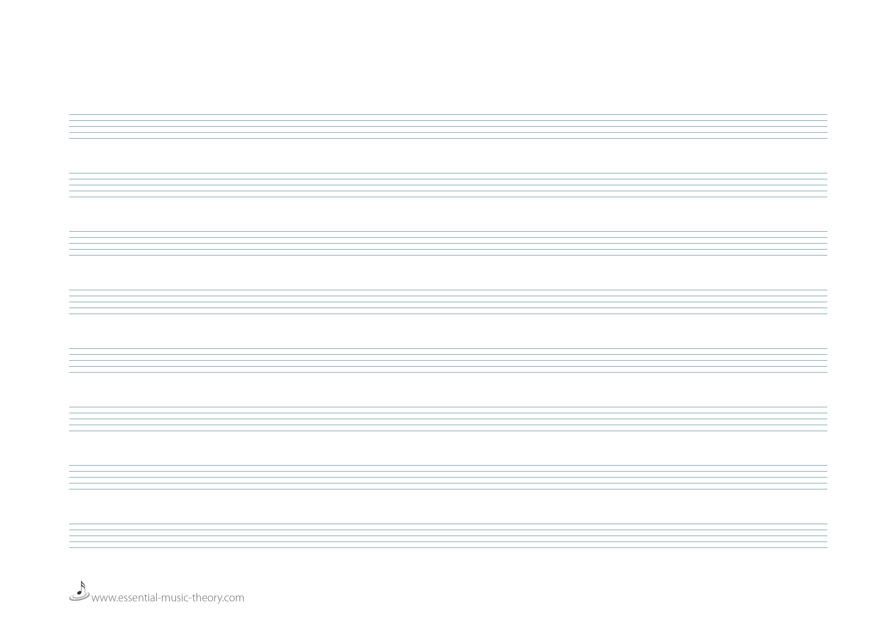 Blank Manuscript Paper - Free Printable Blank Music Staff Paper