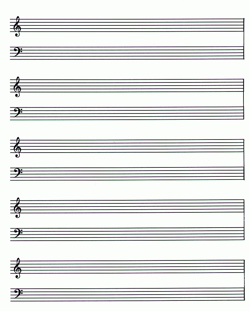 Printable Music Staff