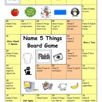 Board Game   Name 5 Things Worksheet   Free Esl Printable Worksheets   Free Printable Board Games