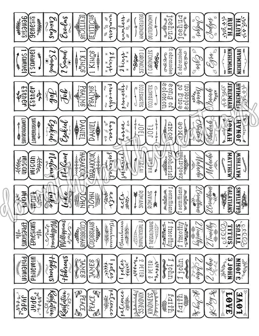 Printable Bible Tab Template