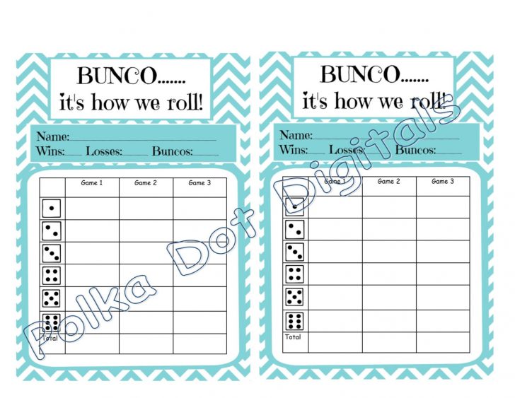 Printable Bunco Score Cards Free