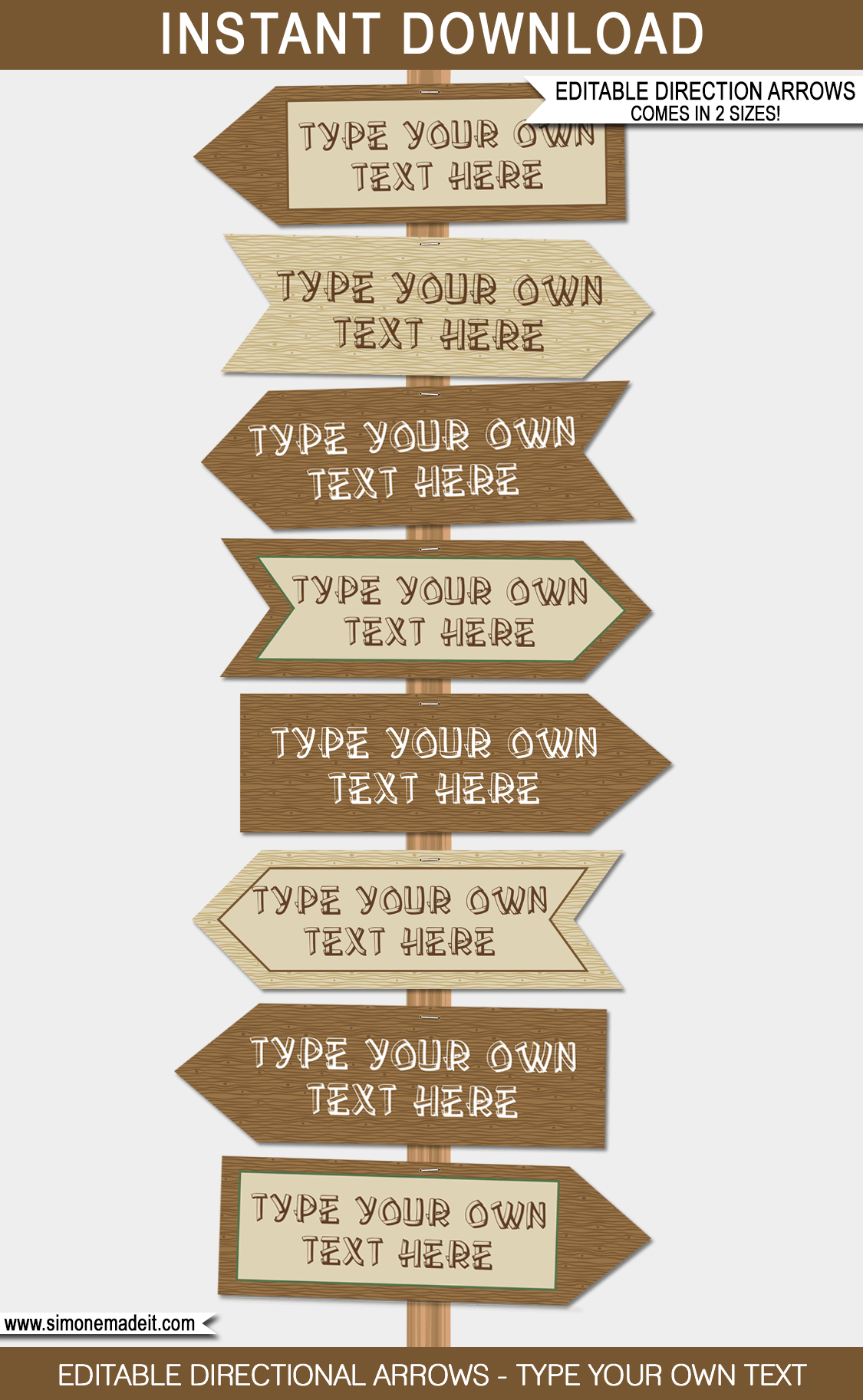 Camping Party Directional Signs | Printable Direction Arrows - Free Printable Camping Signs