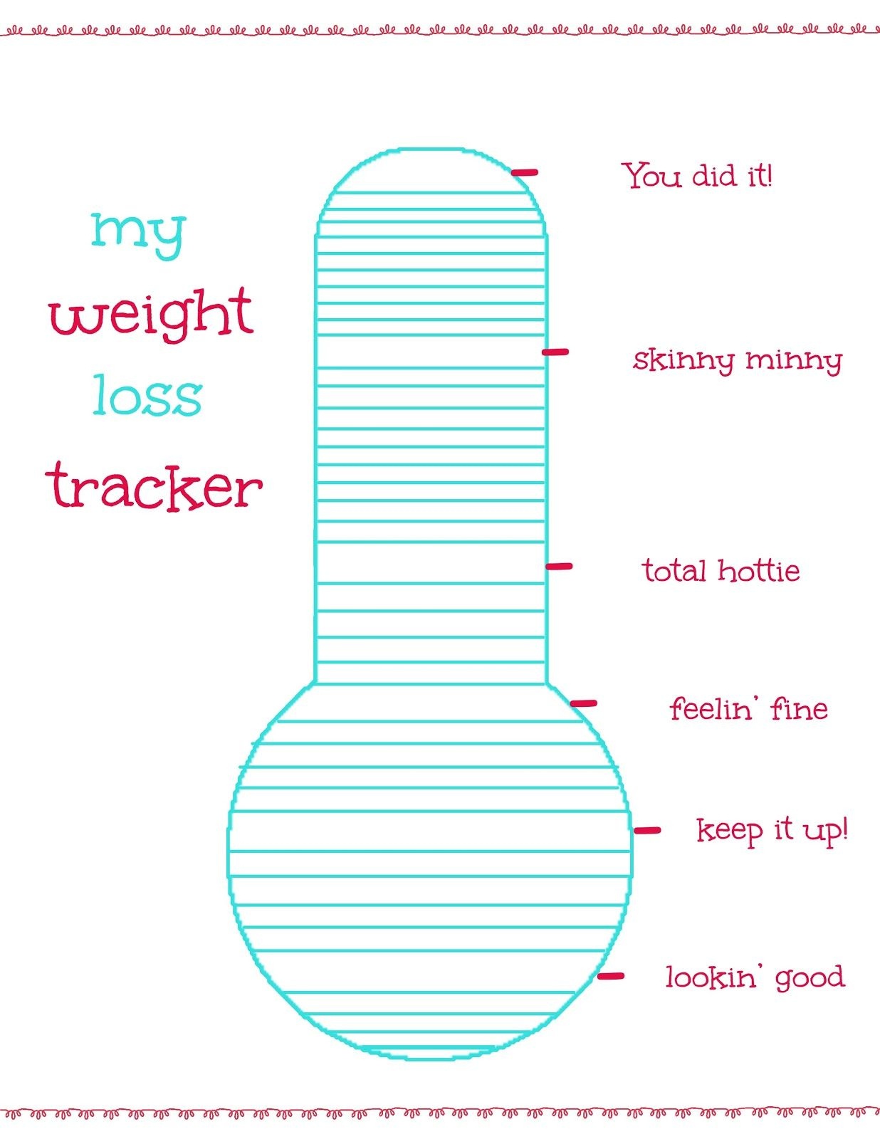 Cashing In On Life Free Weight Loss Tracker Printable Cakepins - Free Printable Weight Loss Tracker Chart
