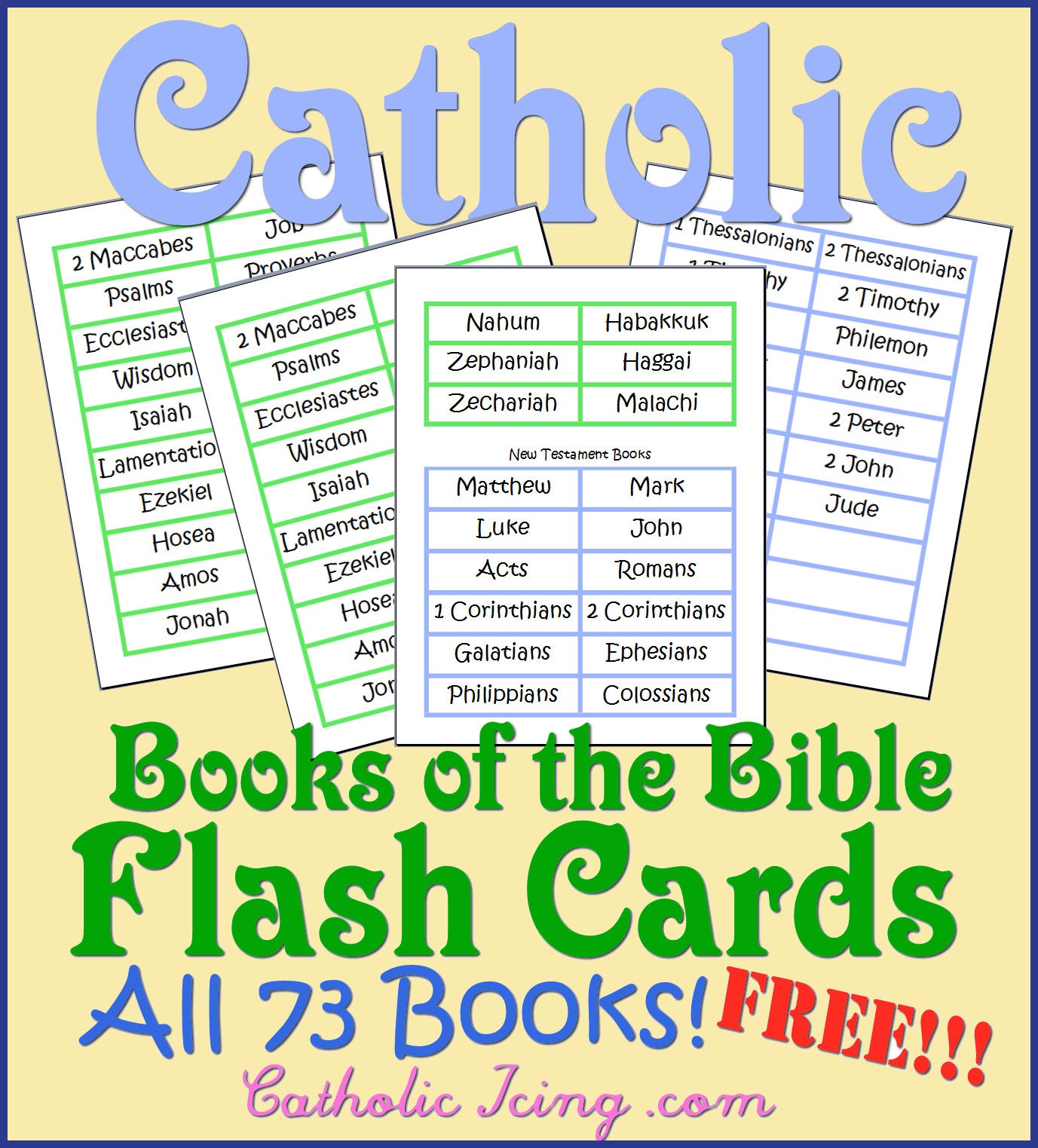 Catholic Books Of The Bible Resources For Kids- Song, Free - Books Of The Bible Bookmark Printable Free