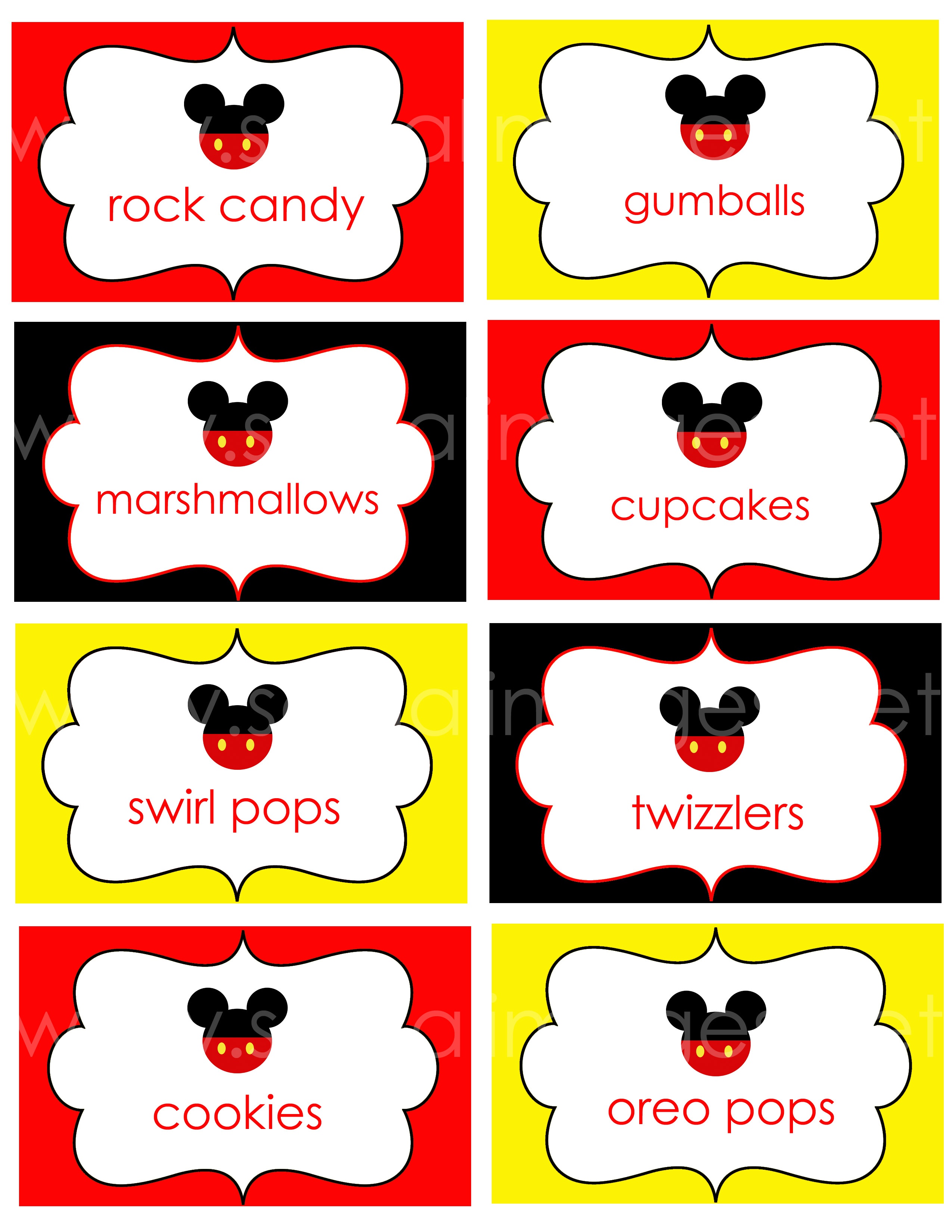 Children&amp;#039;s Parties | - Free Printable Mickey Mouse Favor Tags