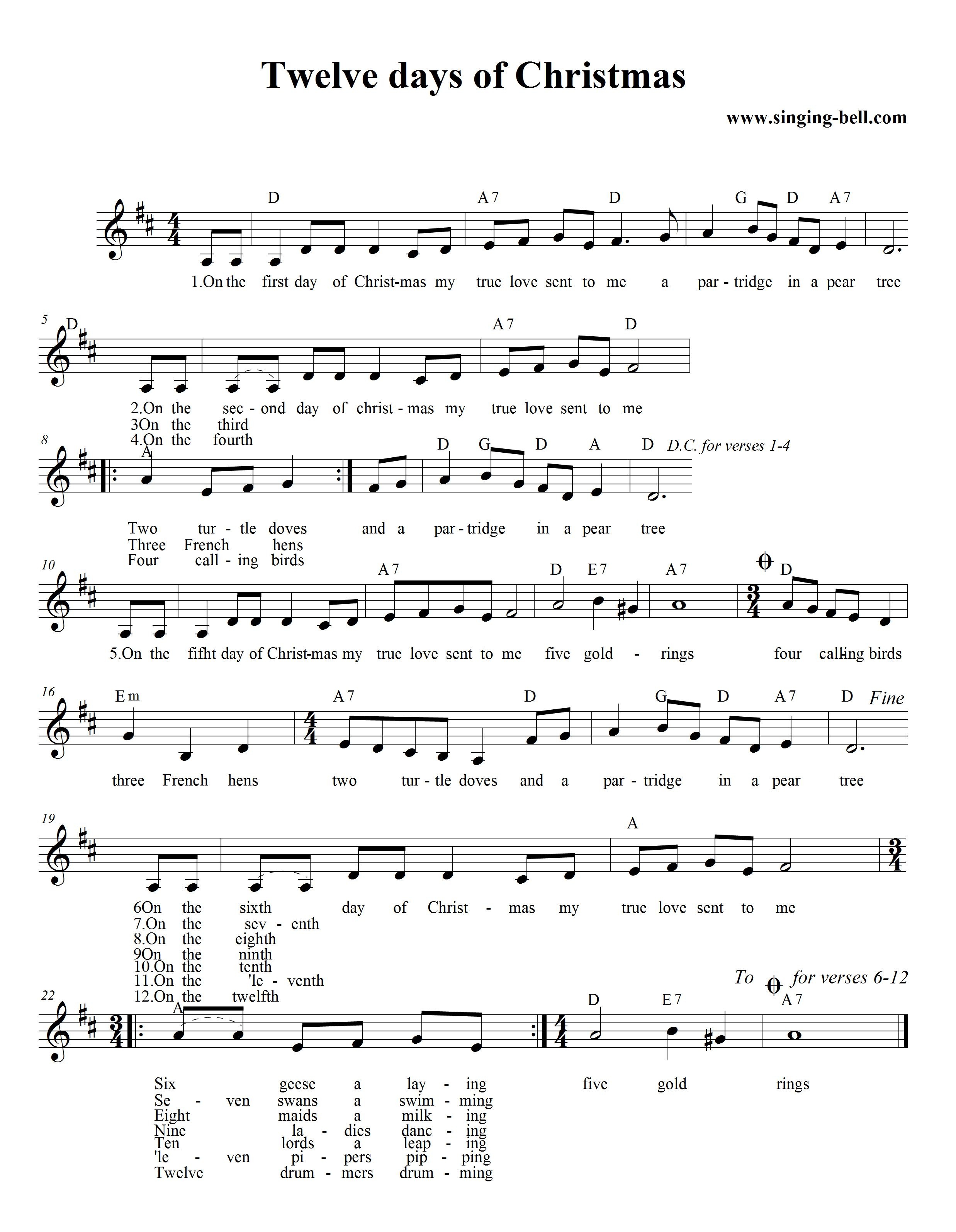 Christmas Carol Sheet Music | 30 Free Scores To Download - Free Printable Lyrics To Christmas Carols