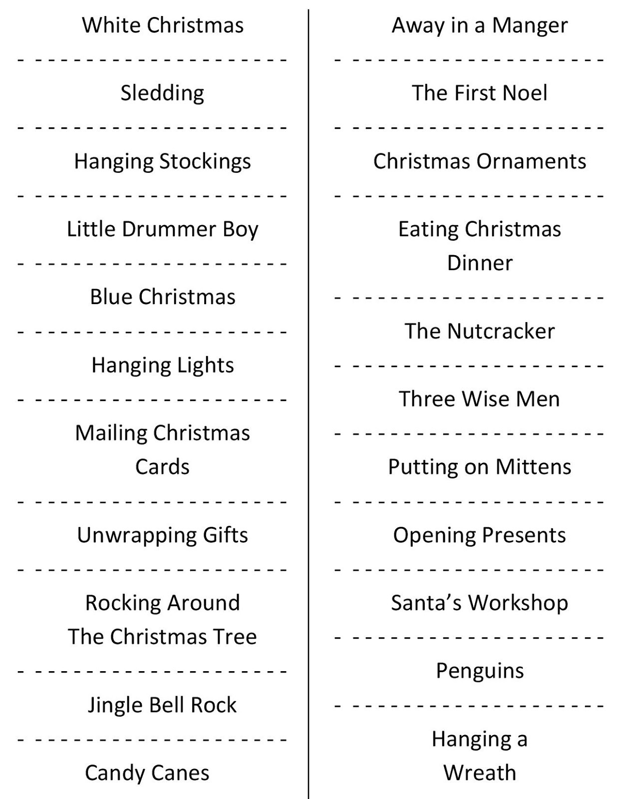 Christmas Charades (Free Printable Party Game) - Free Printable Christmas Plays Church