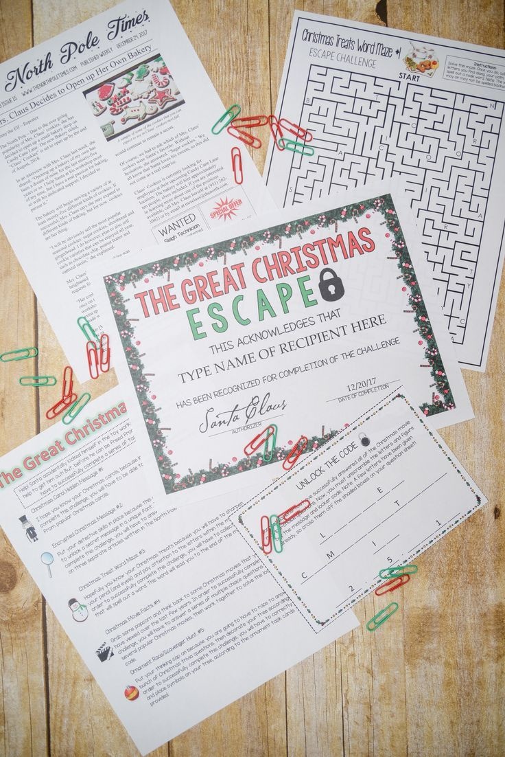 free printable escape room game