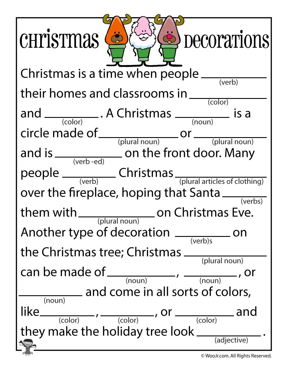 Christmas Mad Libs Printable Free Free Printable