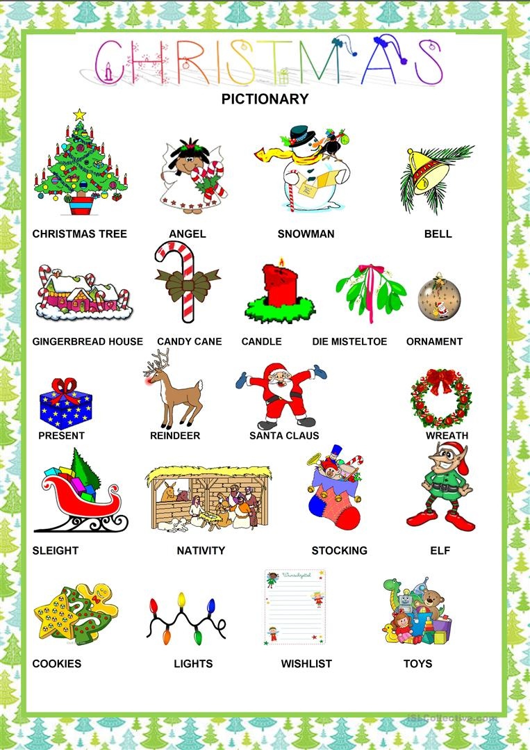 Free Printable Christmas Pictionary Words - Free Printable