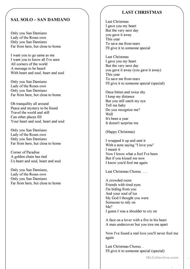Christmas - The Lyrics Of 8 The Best Christmas Songs And Carols - Free Printable Lyrics To Christmas Carols