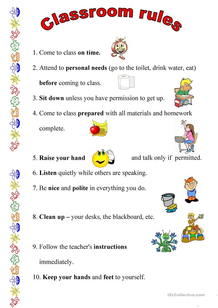 Classroom Rules Worksheet - Free Esl Printable Worksheets Made - Free Printable Classroom Rules Worksheets