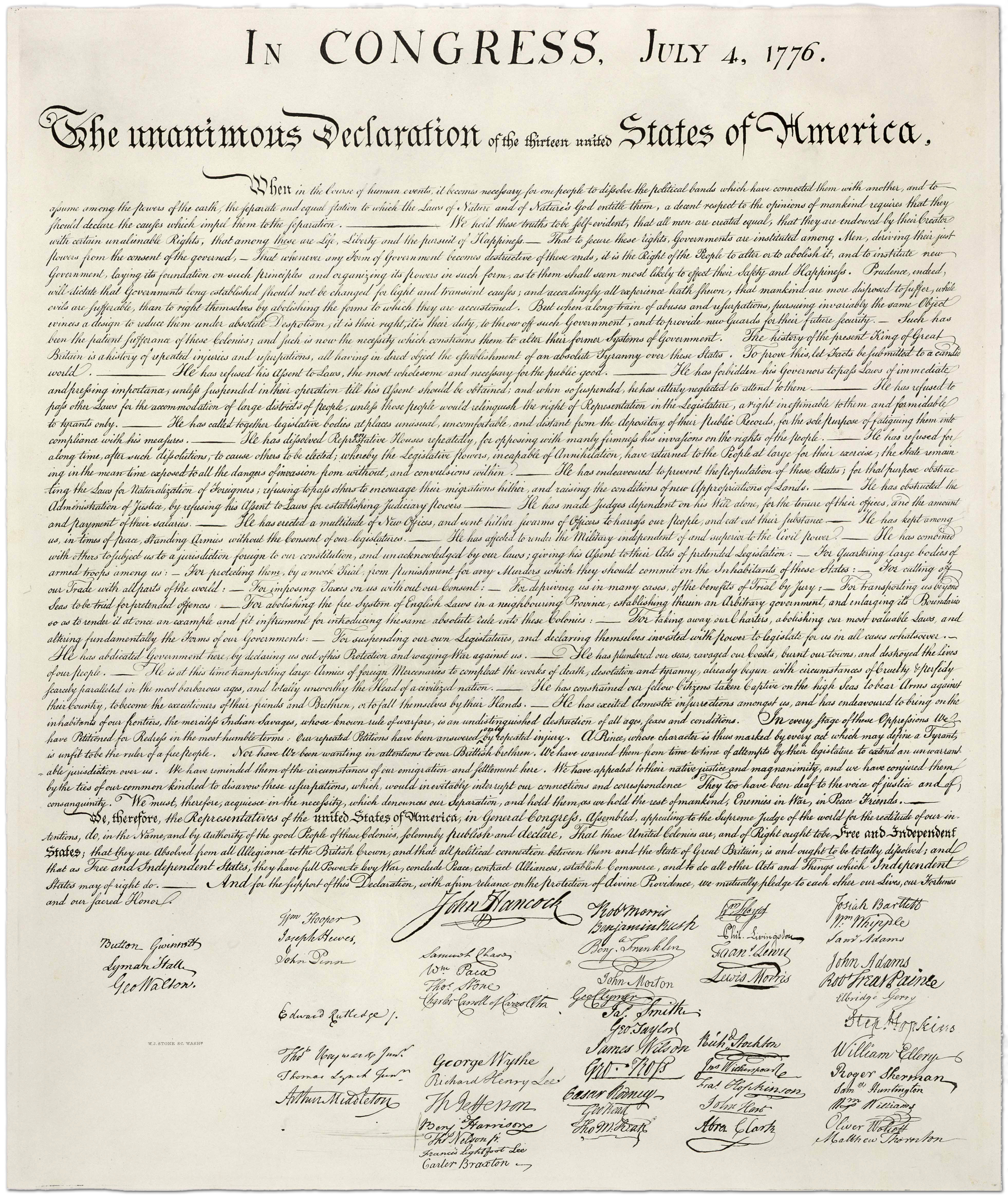 Collection Of Free Assenting Clipart Declaration Independence - Free Printable Copy Of The Declaration Of Independence
