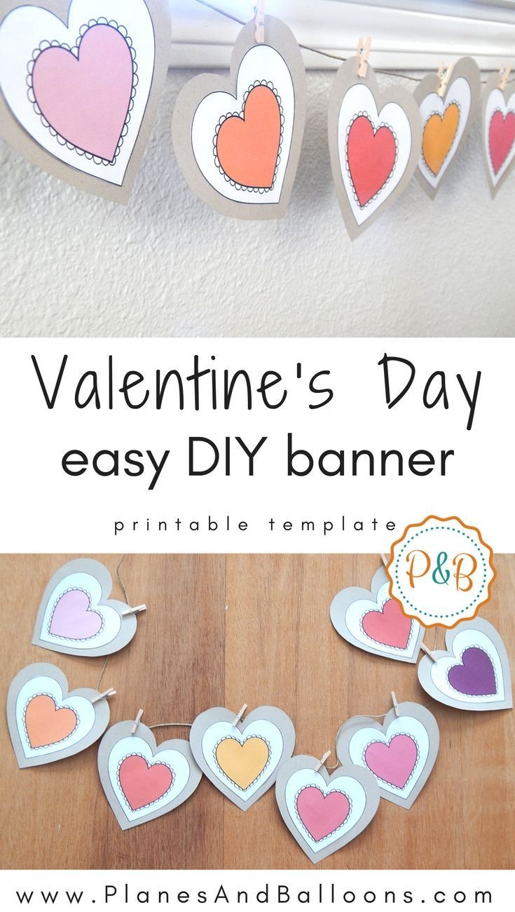 Colorful Diy Heart Garland To Decorate Your Heart Out This - Free Printable Valentine&amp;#039;s Day Decorations