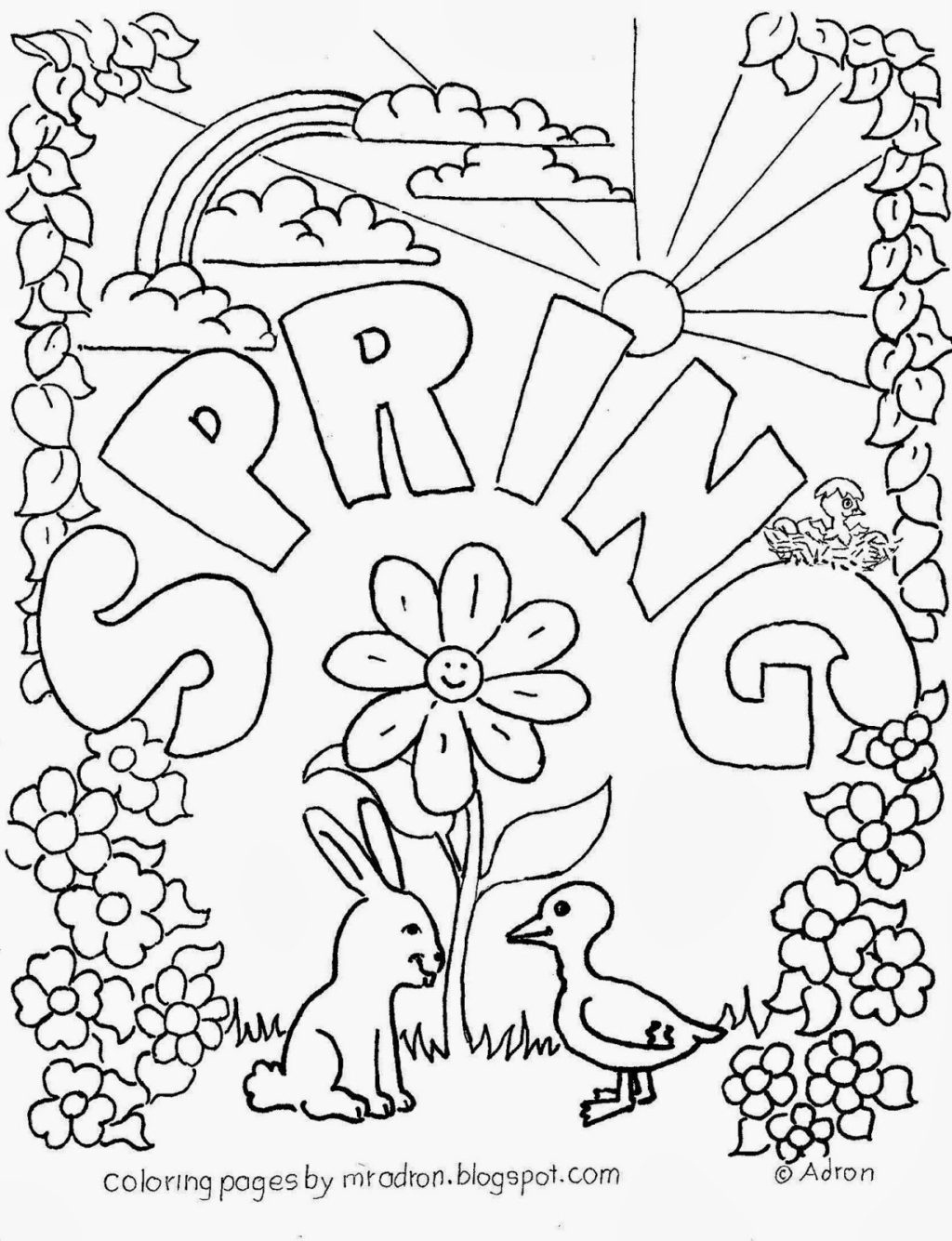 Coloring Book World ~ Enjoyable Design Ideas Free Printablepring - Free Printable Spring Pictures To Color