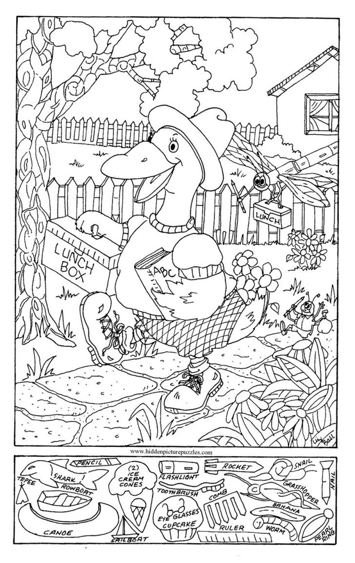 Coloring Page ~ Hidden Object Coloring Pages Summer Fun Picturee - Free Printable Seek And Find