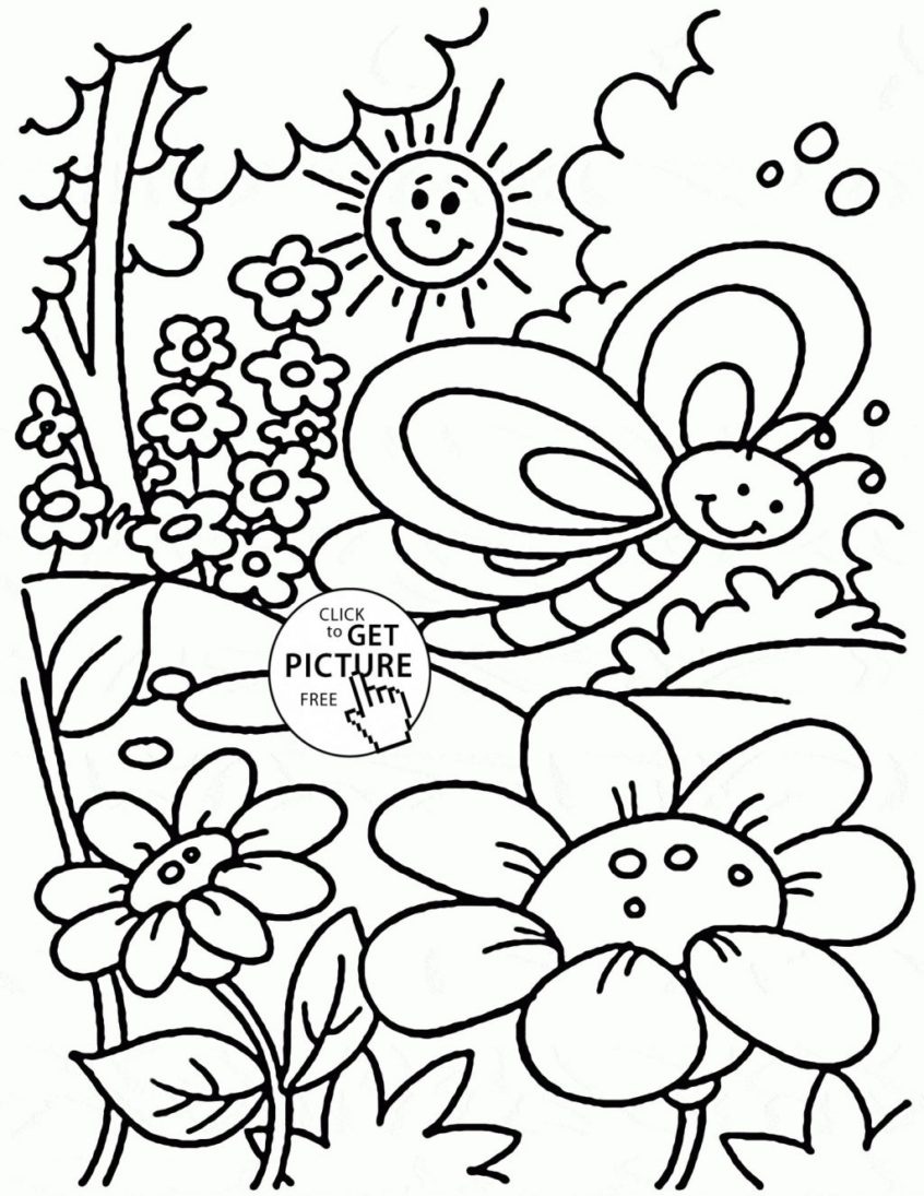 Coloring Pages Ideas: Free Printable Spring Coloring Pages For - Free Printable Spring Pictures To Color