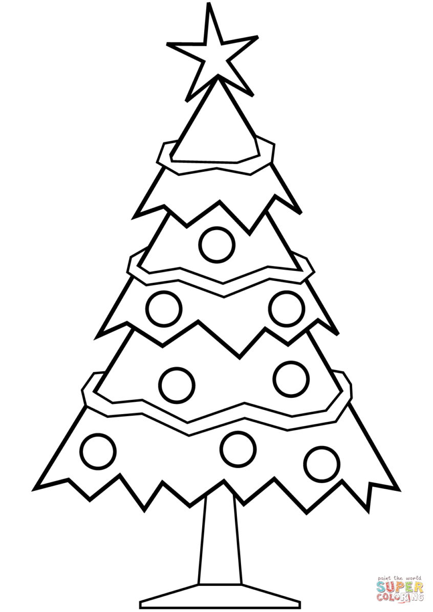 Coloring Pages Ideas: Simple Christmas Tree Coloring Page Free - Free Printable Christmas Tree Images