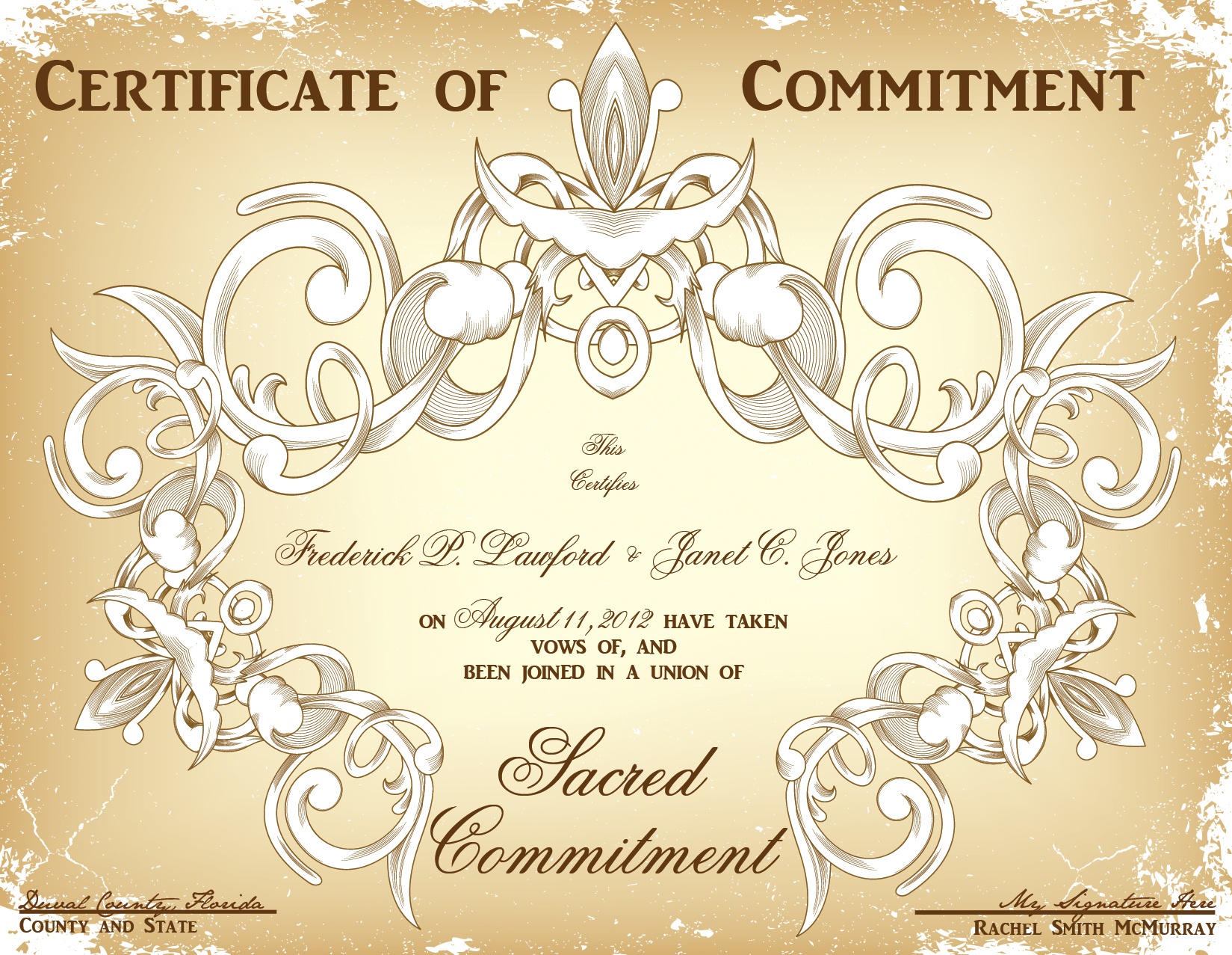 Commitment Ceremony Certificate Design Choices-That Wedding Lady - Commitment Certificate Free Printable