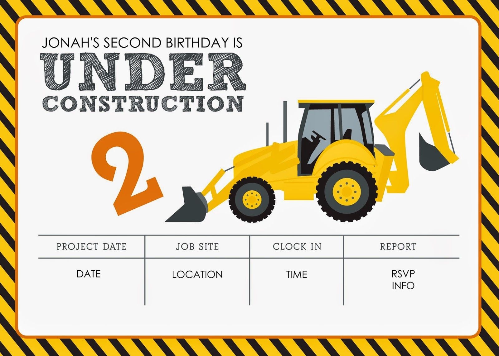 Construction Themed Birthday Party Free Printables | Jacqueline - Free Printable Construction Invitations
