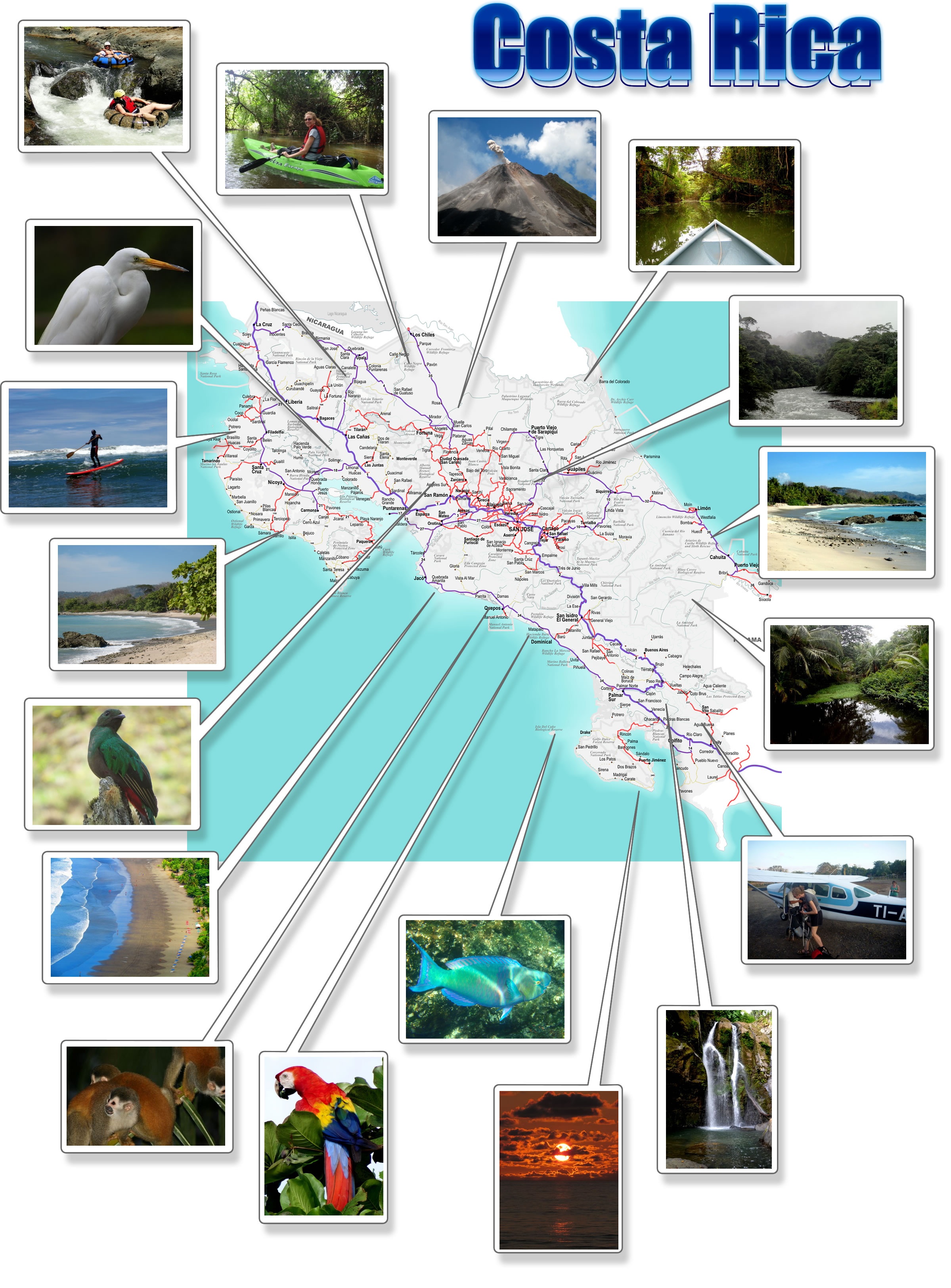 Costa Rica- Free Printable Map Download - Free Printable Map Of Costa Rica