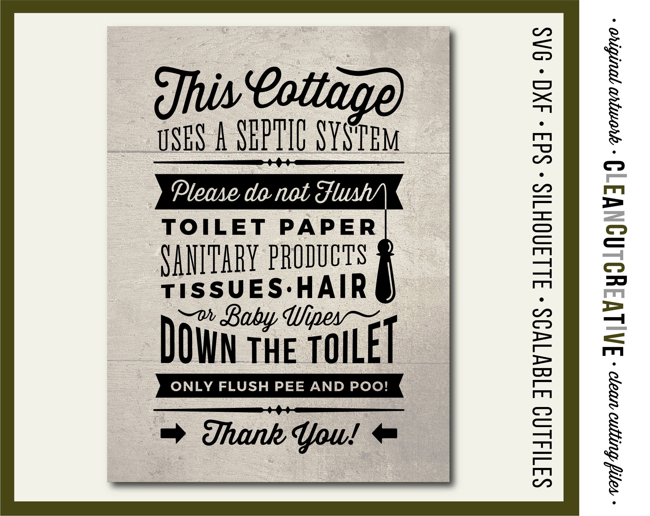 Cottage Svg Bathroom Sign Septic System Do Not Flush Svg | Etsy - Free Printable Do Not Flush Signs