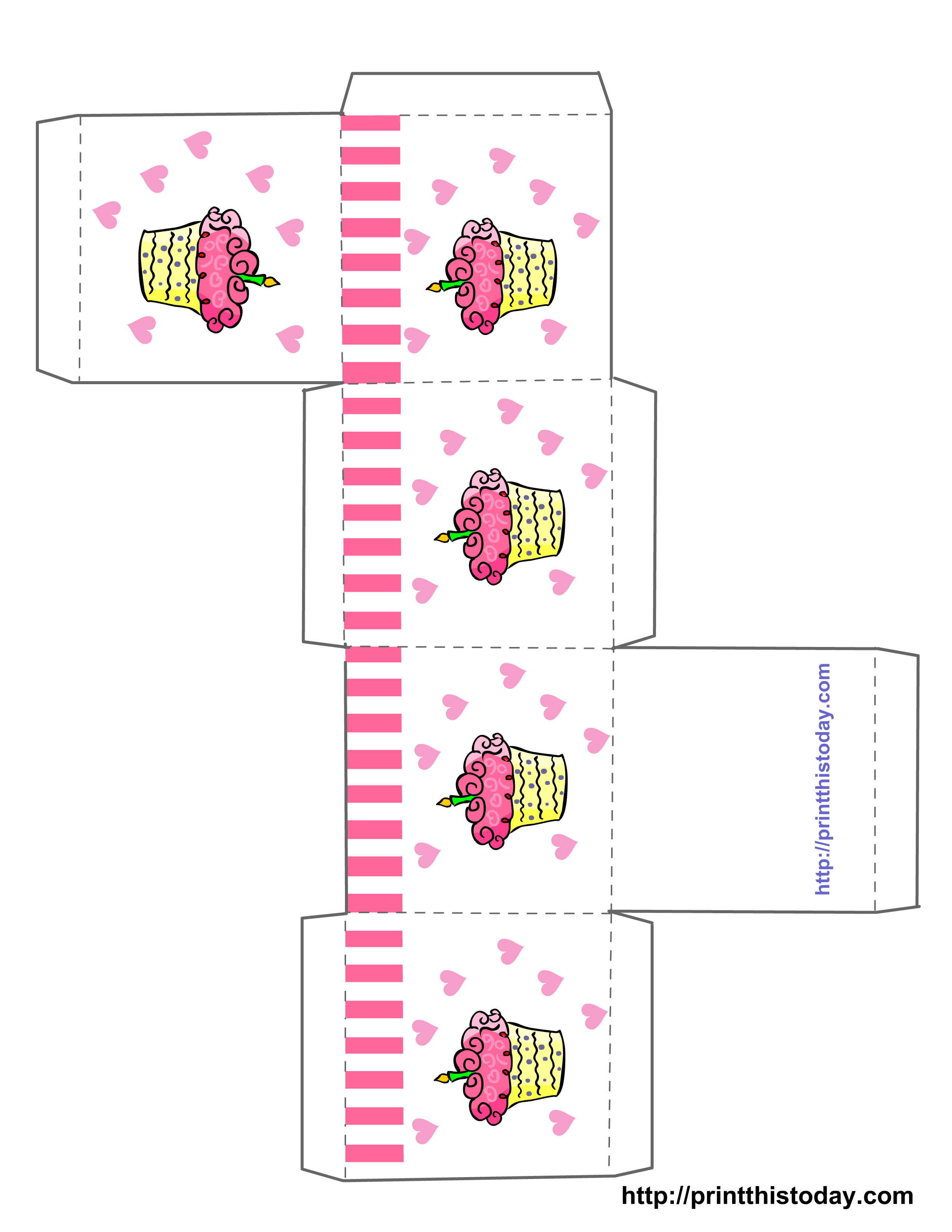 Cupcake Boxes Template Printable | Free Printable Birthday Favor - Gift Box Templates Free Printable