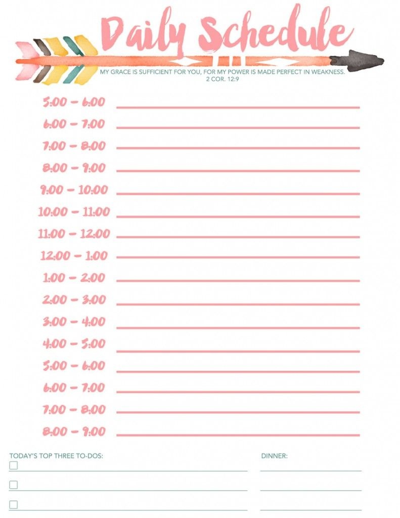Daily Schedule Free Printable | Planners &amp;amp; Bullet Journals - Free Printable Schedule