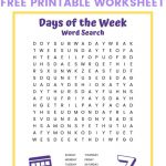Days Of The Week Word Search   Free Printable Word Search For Kids   Free Printable Days Of The Week