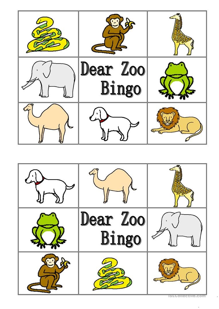 Dear Zoo Animal Bingo Worksheet - Free Esl Printable Worksheets Made - Free Printable Zoo Worksheets