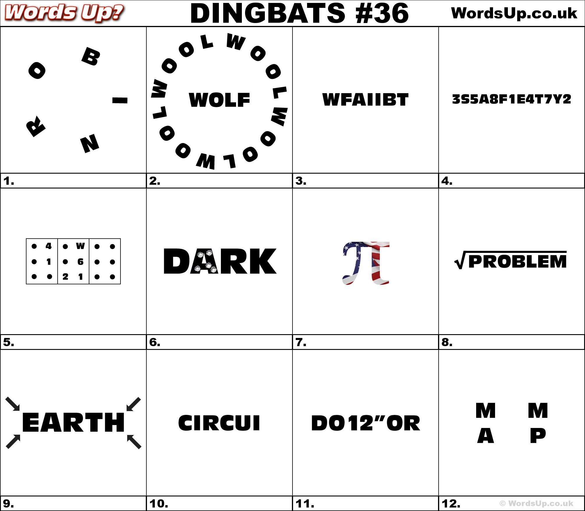 Dingbat &amp;amp; Whatzit Rebus Puzzles #dingbats #whatzits #rebus #puzzle - Free Printable Dingbats Puzzles