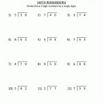 Division Worksheets For 3Rd Grade 2 Digits1 Digit 5. | Math   Free Printable Division Worksheets For 5Th Grade