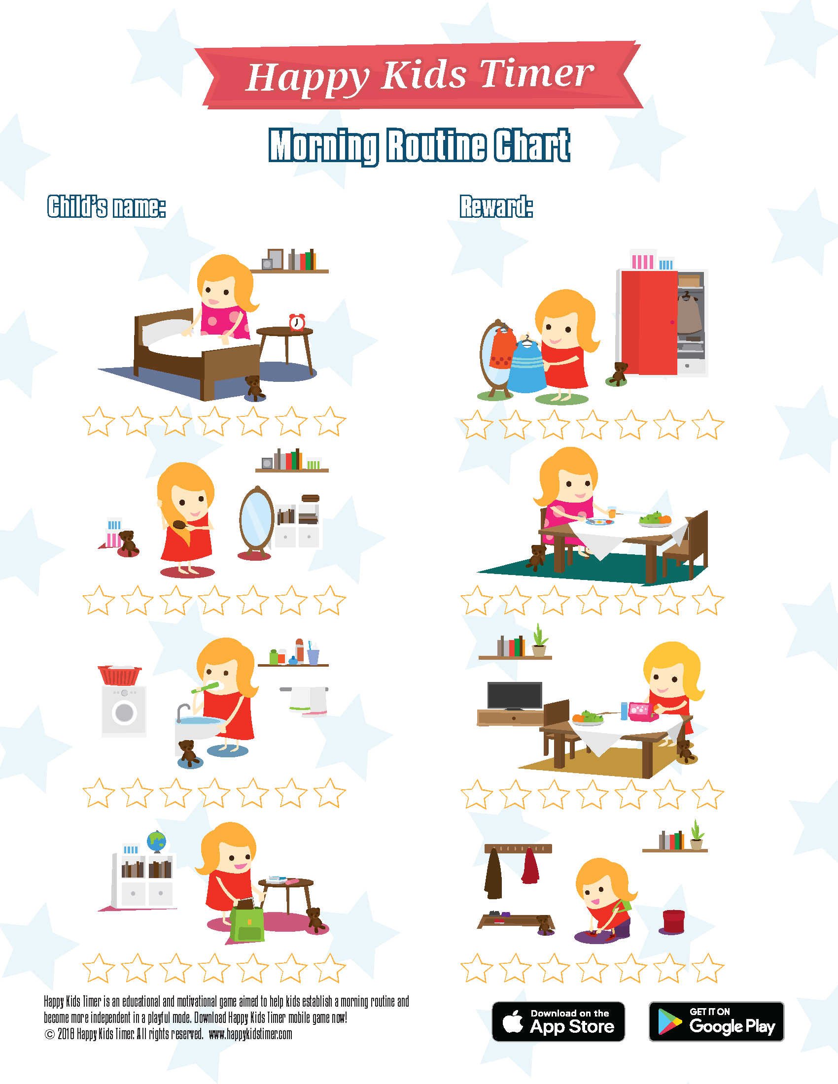 Free Printable Daily Routine Charts For Kids Acn Latitudes Free 