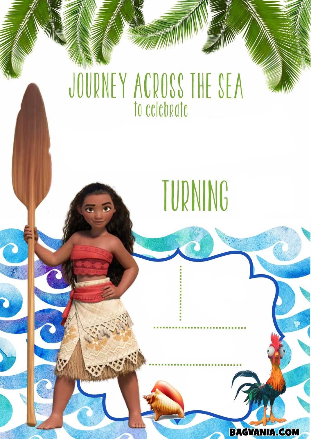 Download Now Free Printable Moana Birthday Invitation Templates - Free Printable Moana Birthday Cards