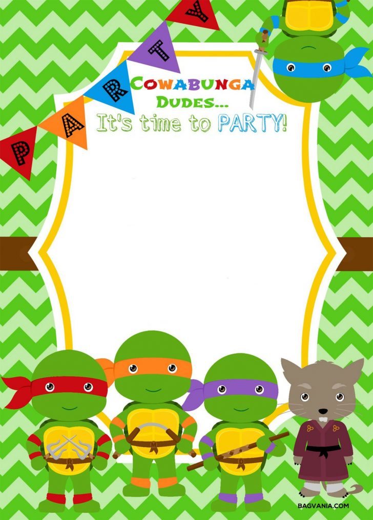 Free Printable Ninja Turtle Birthday Invitations