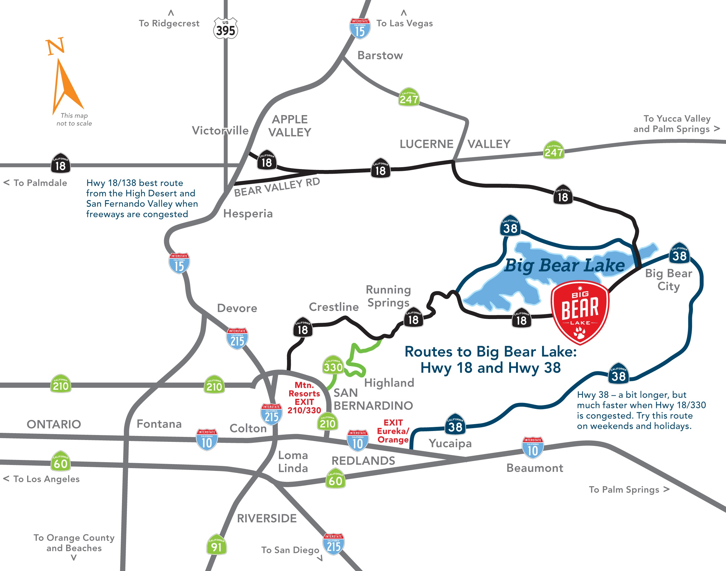 Printable Directions Map   Driving Directions Into Big Bear Lake 4 Unique Routes Free Printable Driving Directions 