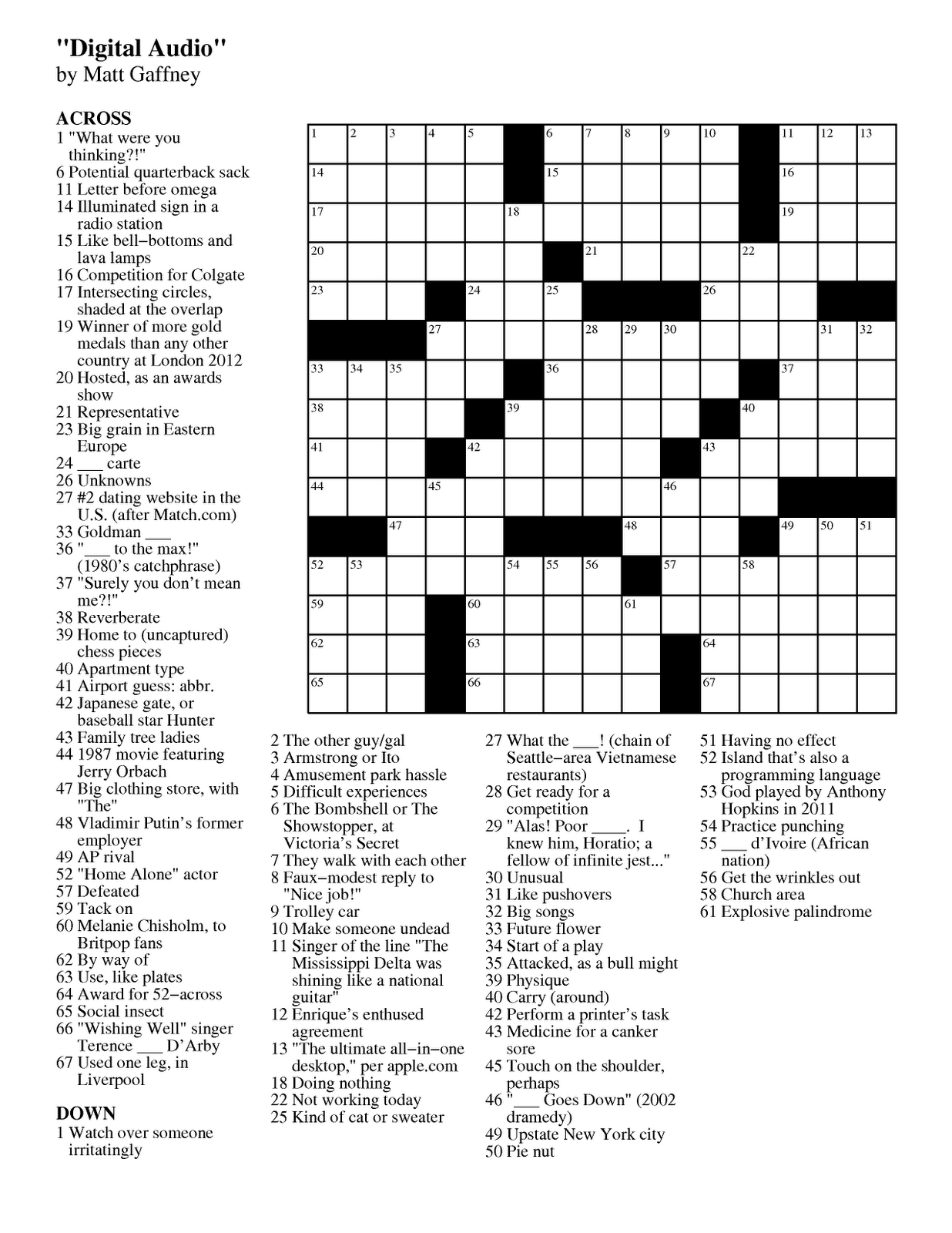 Easy Celebrity Crossword Puzzles Printable - Free Daily Printable Crossword Puzzles