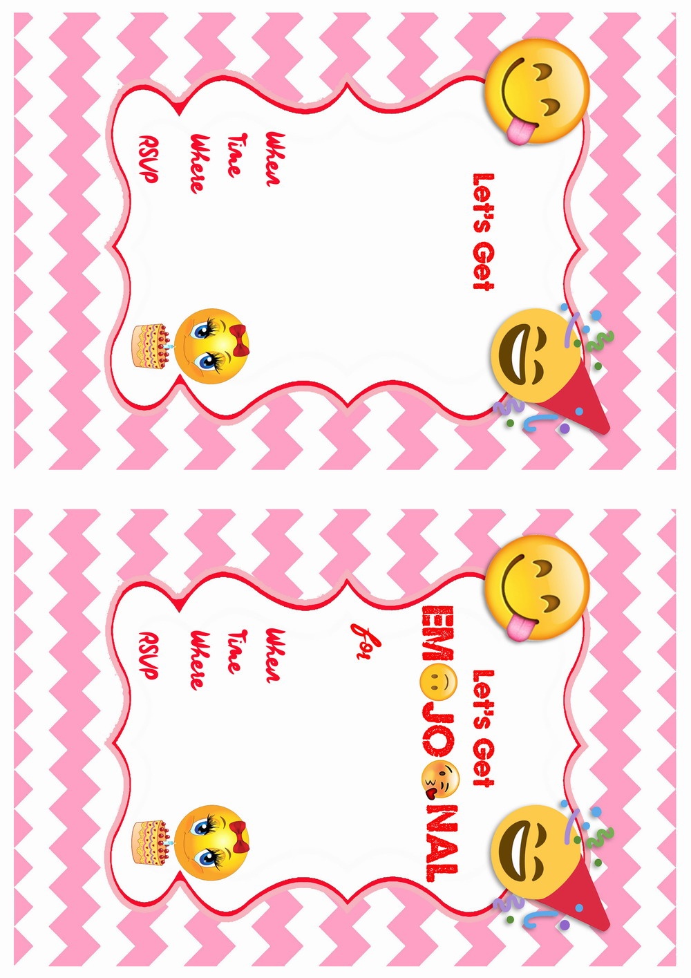 Free Printable Emoji B Day Invites Free Printable