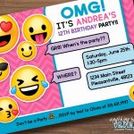 Emoji Invitations Printable Free Awesome Printable Emoji Birthday   Free Printable Emoji B Day Invites
