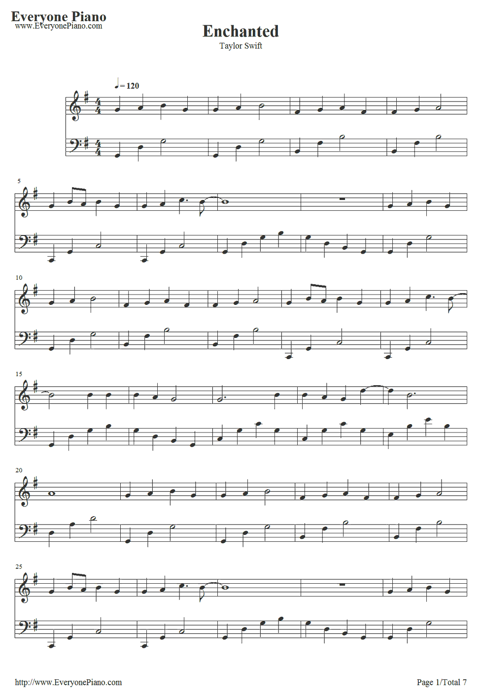 Enchanted-Taylor Swift Stave Preview 1 | Piano Pieces In 2019 - Taylor Swift Mine Piano Sheet Music Free Printable
