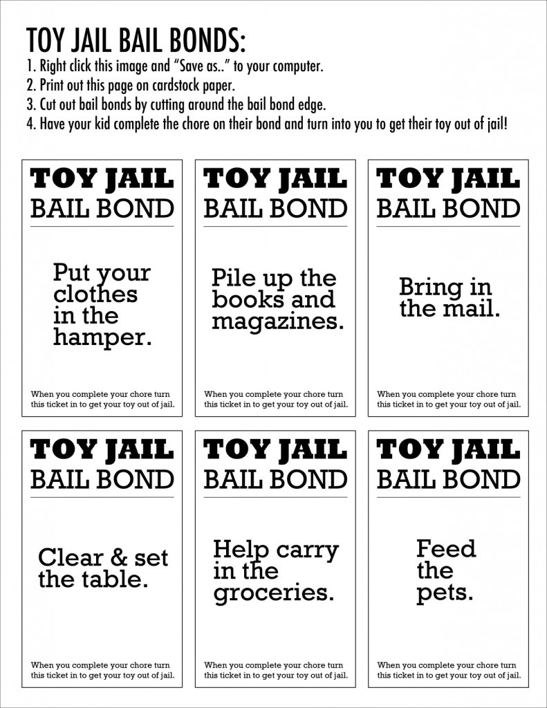 Enough! Why You Should Put Your Kids Toys In Jail &amp;amp; How Your Child - Get Out Of Jail Free Card Printable