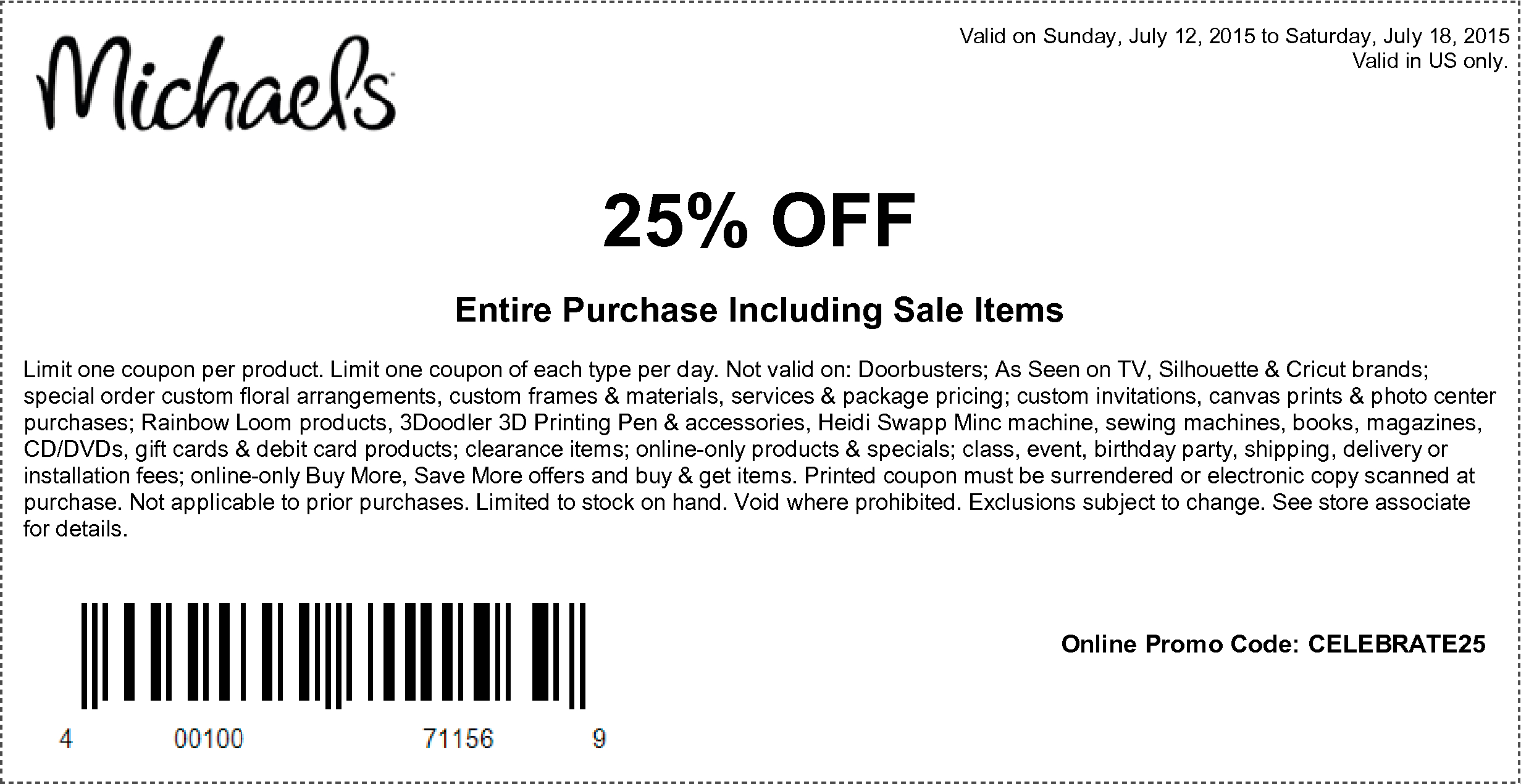 Michaels Free Shipping Coupon / Birthday Deals Twin Cities Mn Free