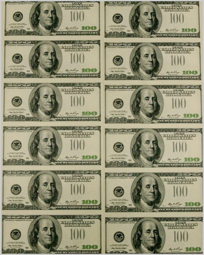 Fake Dollars Printable - Masterprintable - Free Printable 100 Dollar Bill