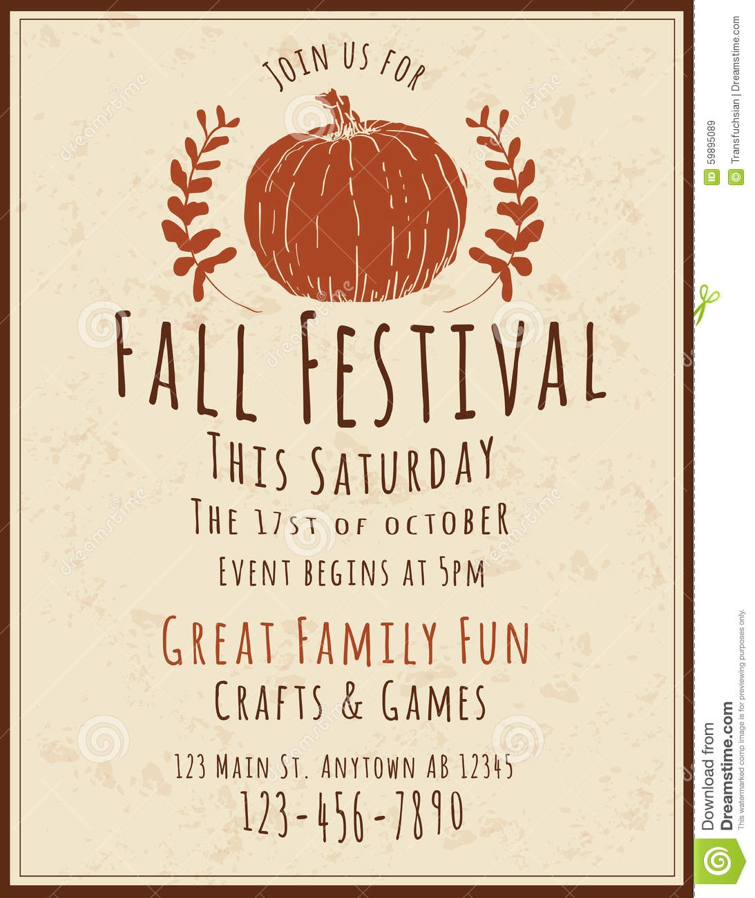 Fall Festival Flyers Template Free - Kaza.psstech.co - Free Printable Fall Festival Invitations