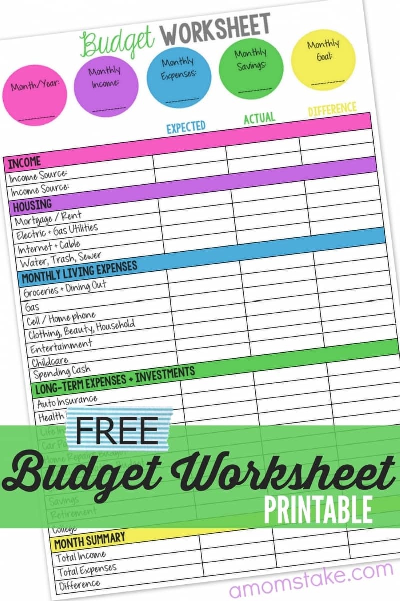 Family Budget Worksheet - A Mom&amp;#039;s Take - Free Printable Family Budget
