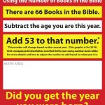 Find Your Birth Year Using The Number Of Book Of The Bible   The Year You Were Born Printable Free