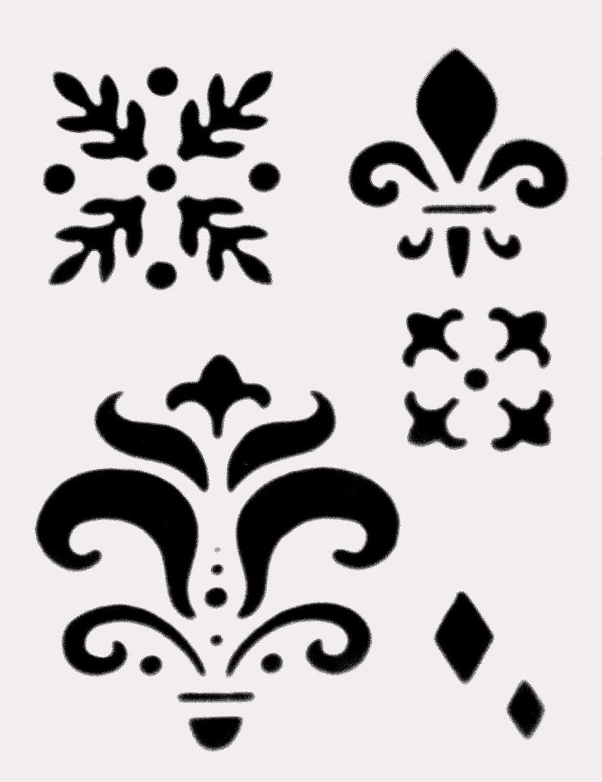 Fleur De Lis Stencil Pattern Group With 81+ Items - Damask Stencil Printable Free